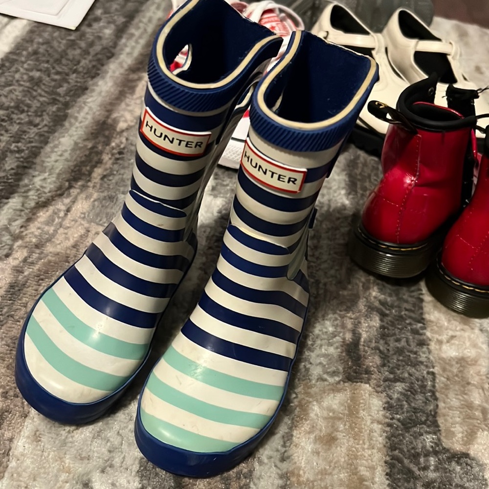Blue Striped Hunter boots